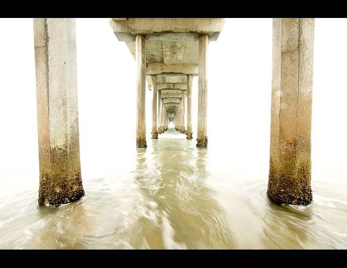 A picture I took. It is of the ocean from underneath "Scripps Pier"